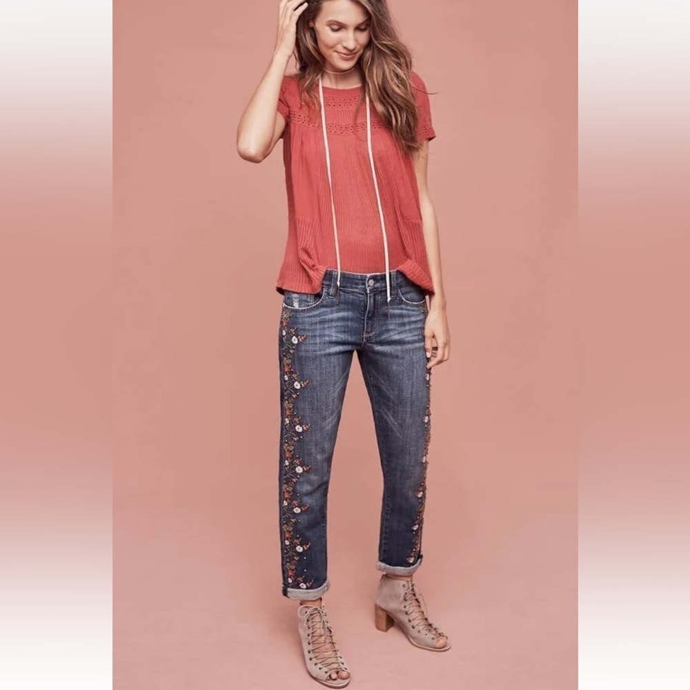 Anthropologie Pilcro and the Letterpress Hyphen Embroidered Relaxed Fit Jean 27